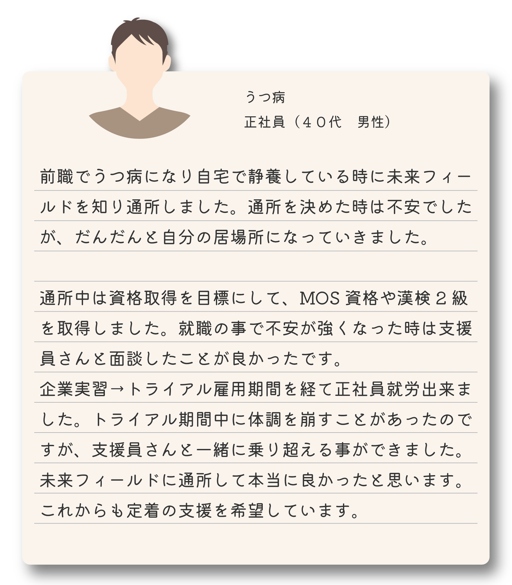 就労移行支援を利用して就職した40代男性の体験談
