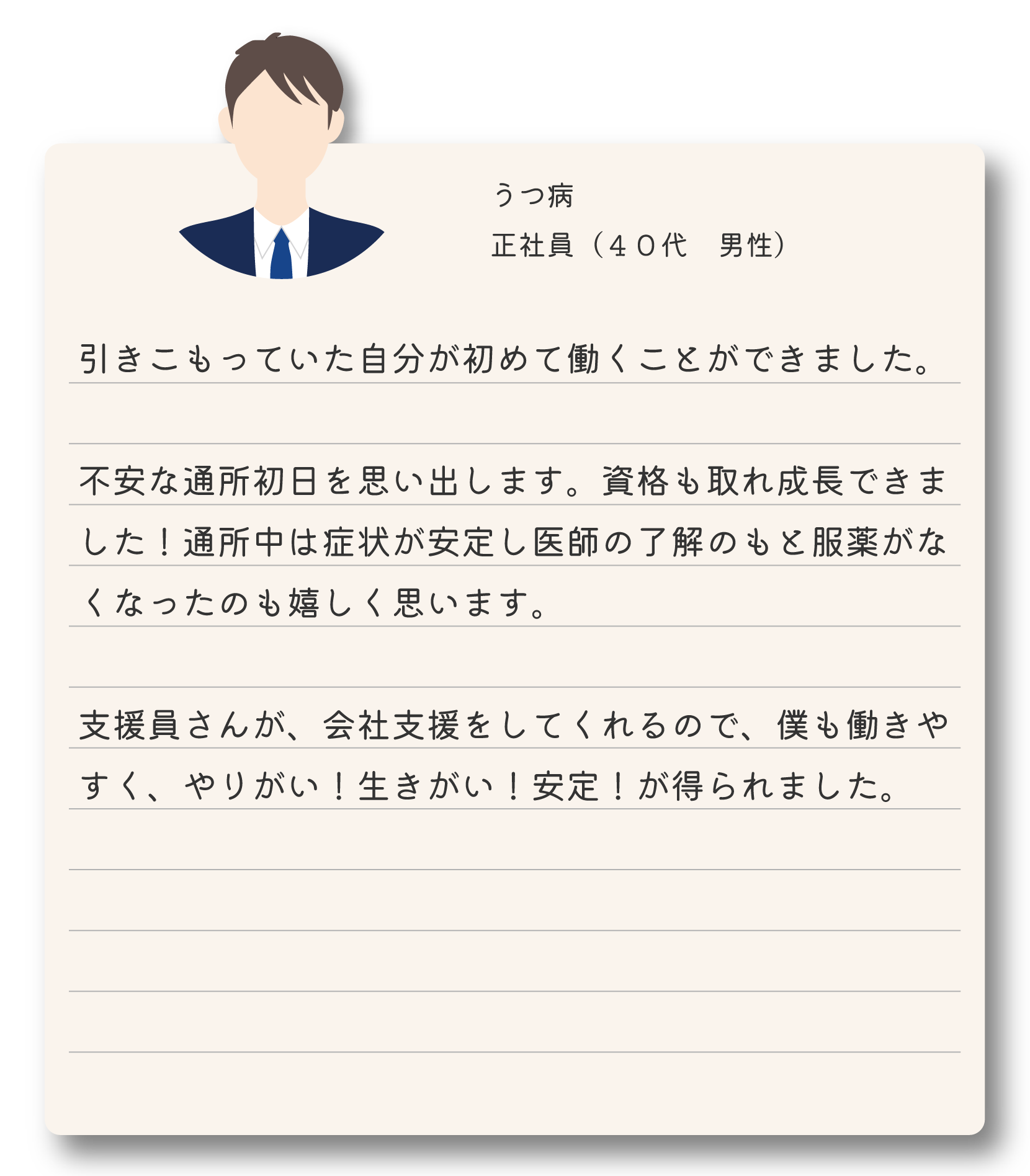 就労移行支援を利用して就職した40代男性の体験談